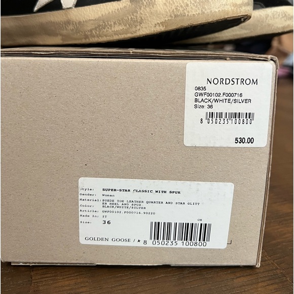 Golden Goose Super Star, classic suede toe, glitter heel - size 36 - Picture 8 of 9